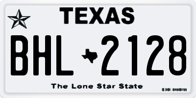 TX license plate BHL2128