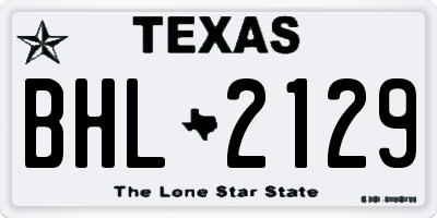 TX license plate BHL2129