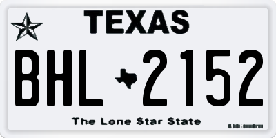 TX license plate BHL2152