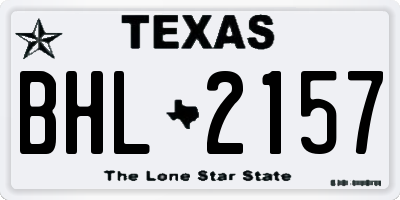 TX license plate BHL2157