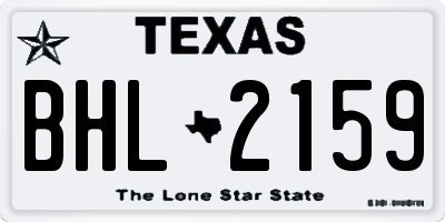 TX license plate BHL2159