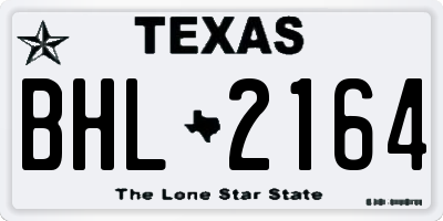 TX license plate BHL2164