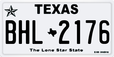 TX license plate BHL2176