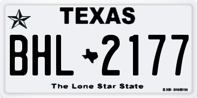TX license plate BHL2177