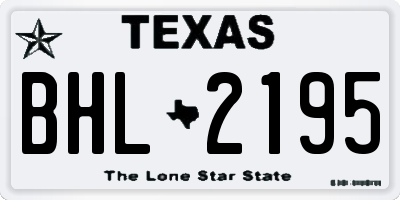 TX license plate BHL2195