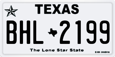 TX license plate BHL2199
