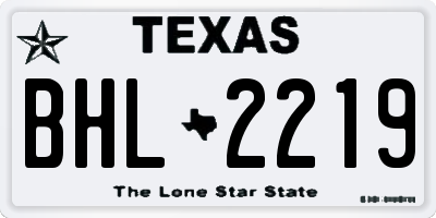 TX license plate BHL2219