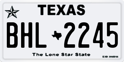 TX license plate BHL2245