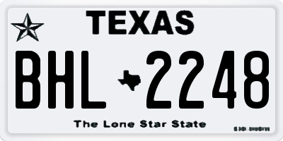 TX license plate BHL2248