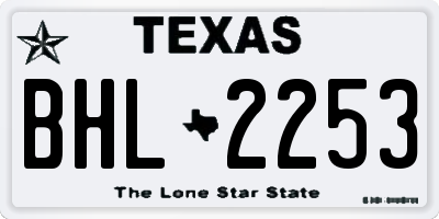 TX license plate BHL2253