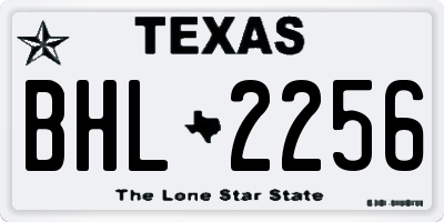 TX license plate BHL2256