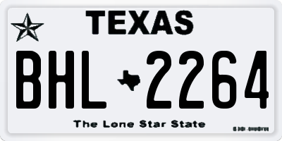 TX license plate BHL2264
