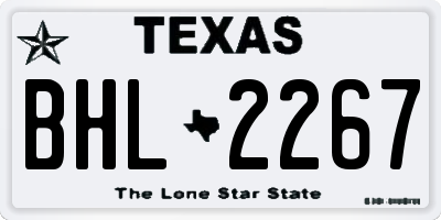 TX license plate BHL2267