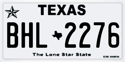 TX license plate BHL2276