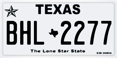 TX license plate BHL2277