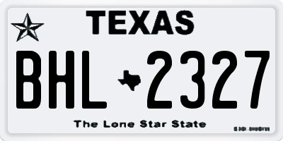 TX license plate BHL2327