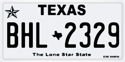 TX license plate BHL2329