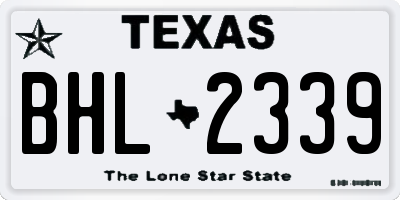 TX license plate BHL2339