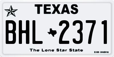 TX license plate BHL2371