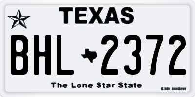 TX license plate BHL2372