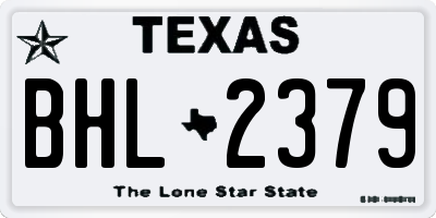 TX license plate BHL2379