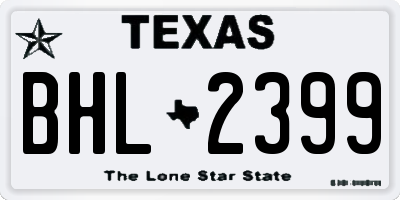 TX license plate BHL2399