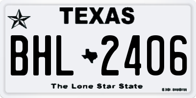 TX license plate BHL2406