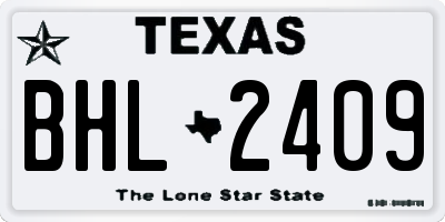 TX license plate BHL2409