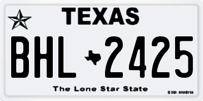 TX license plate BHL2425