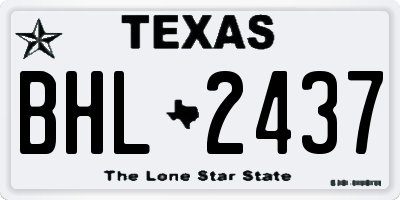 TX license plate BHL2437