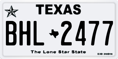 TX license plate BHL2477