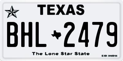 TX license plate BHL2479