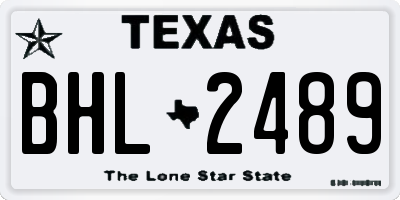 TX license plate BHL2489