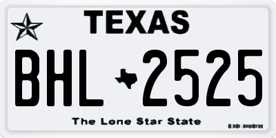 TX license plate BHL2525