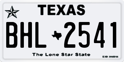 TX license plate BHL2541