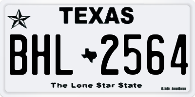 TX license plate BHL2564