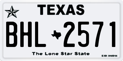 TX license plate BHL2571