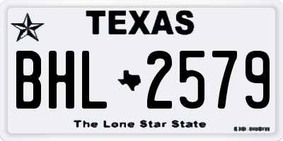 TX license plate BHL2579