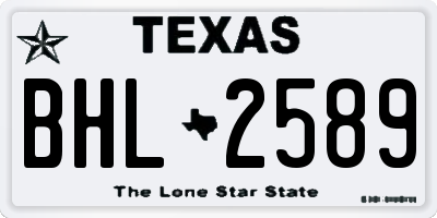 TX license plate BHL2589