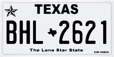 TX license plate BHL2621