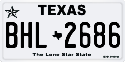 TX license plate BHL2686
