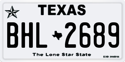 TX license plate BHL2689