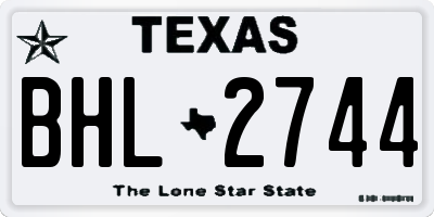 TX license plate BHL2744