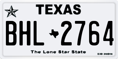 TX license plate BHL2764