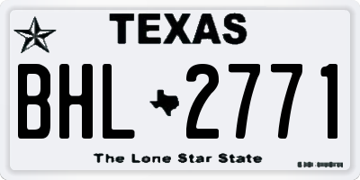 TX license plate BHL2771