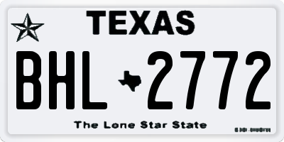 TX license plate BHL2772