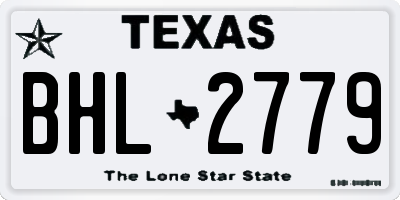 TX license plate BHL2779