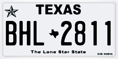 TX license plate BHL2811