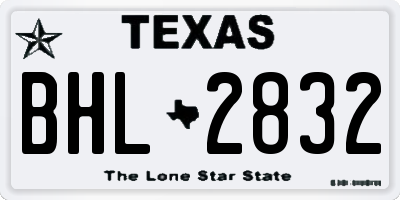 TX license plate BHL2832
