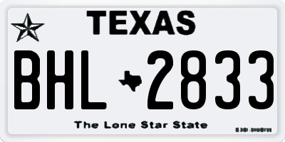 TX license plate BHL2833